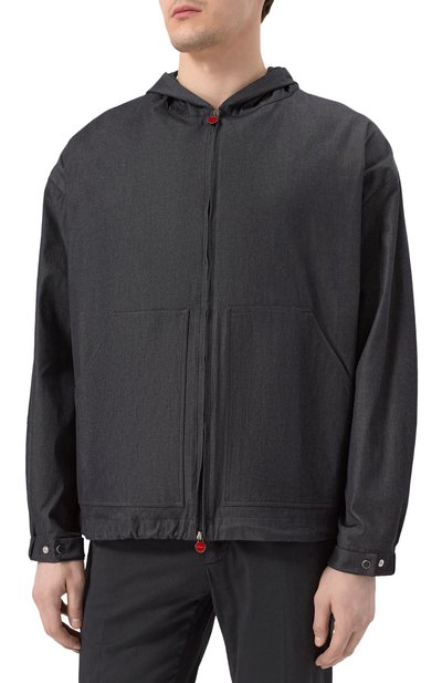 Хлопковая куртка KITON темно-серого цвета по цене 69950 руб., арт. UMC015H0922801, фото 3 Хлопковая куртка KITON, арт. UMC015H0922801, фото 3