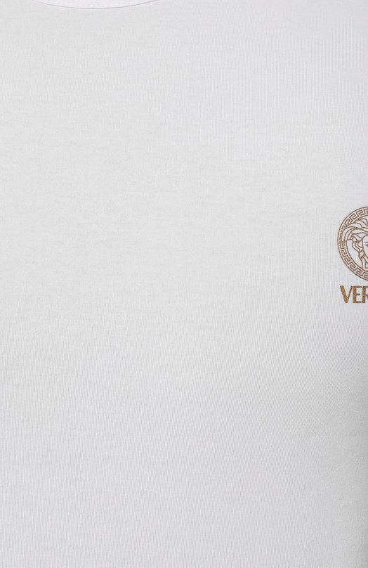 Хлопковая футболка Versace AUU01005/1A10011 Белый  AUU01005/1A10011 Фото 5