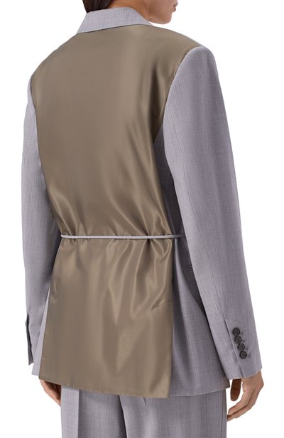 Комбинированный жакет 12 STOREEZ серого цвета по цене 29000 руб., арт. 136463, фото 4 Комбинированный жакет 12 STOREEZ, арт. 136463, фото 4