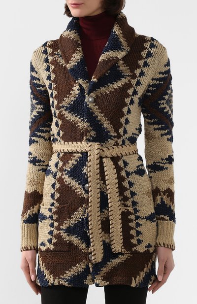 Кардиган с поясом RRL бежевого цвета по цене 189500 руб., арт. 282763313, фото 3 Кардиган с поясом RRL, арт. 282763313, фото 3