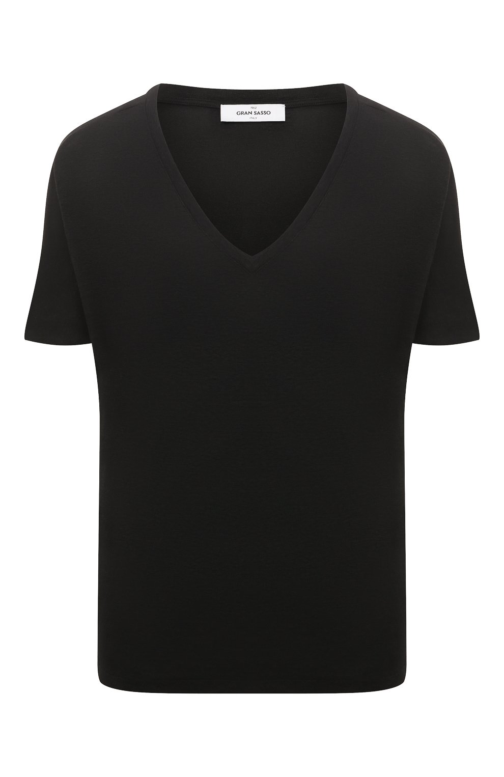 Льняная футболка GRAN SASSO черного цвета по цене 22900 руб., арт. 60230/96800, фото 1 Льняная футболка GRAN SASSO, арт. 60230/96800, фото 1