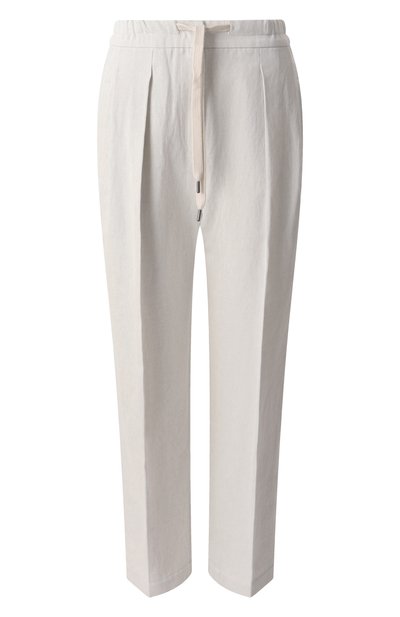 Женские брюки из хлопка и льна BRUNELLO CUCINELLI, арт. MH561B1311