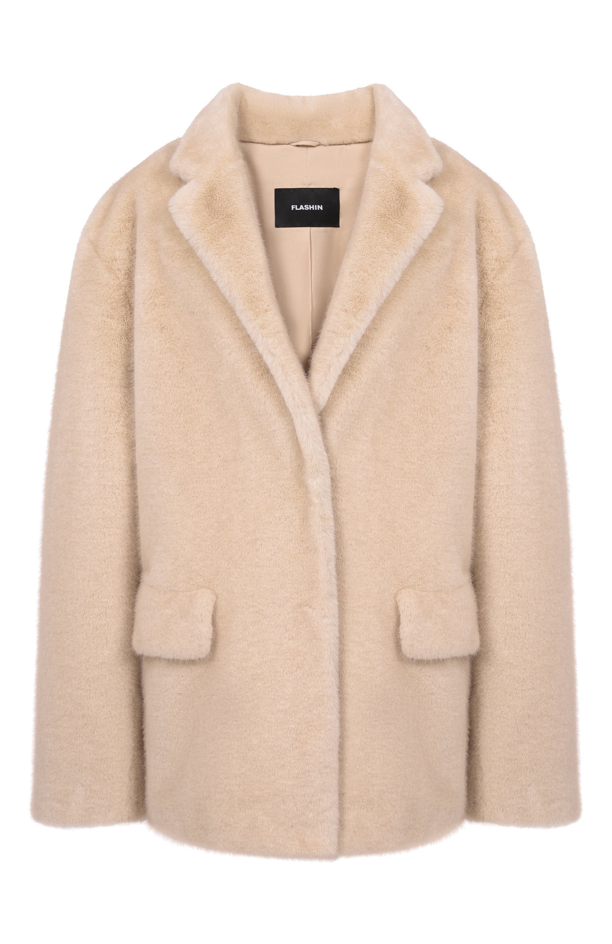Шуба FLASHIN бежевого цвета по цене 75000 руб., арт. FF25CCOU, фото 1 Шуба FLASHIN, арт. FF25CCOU, фото 1