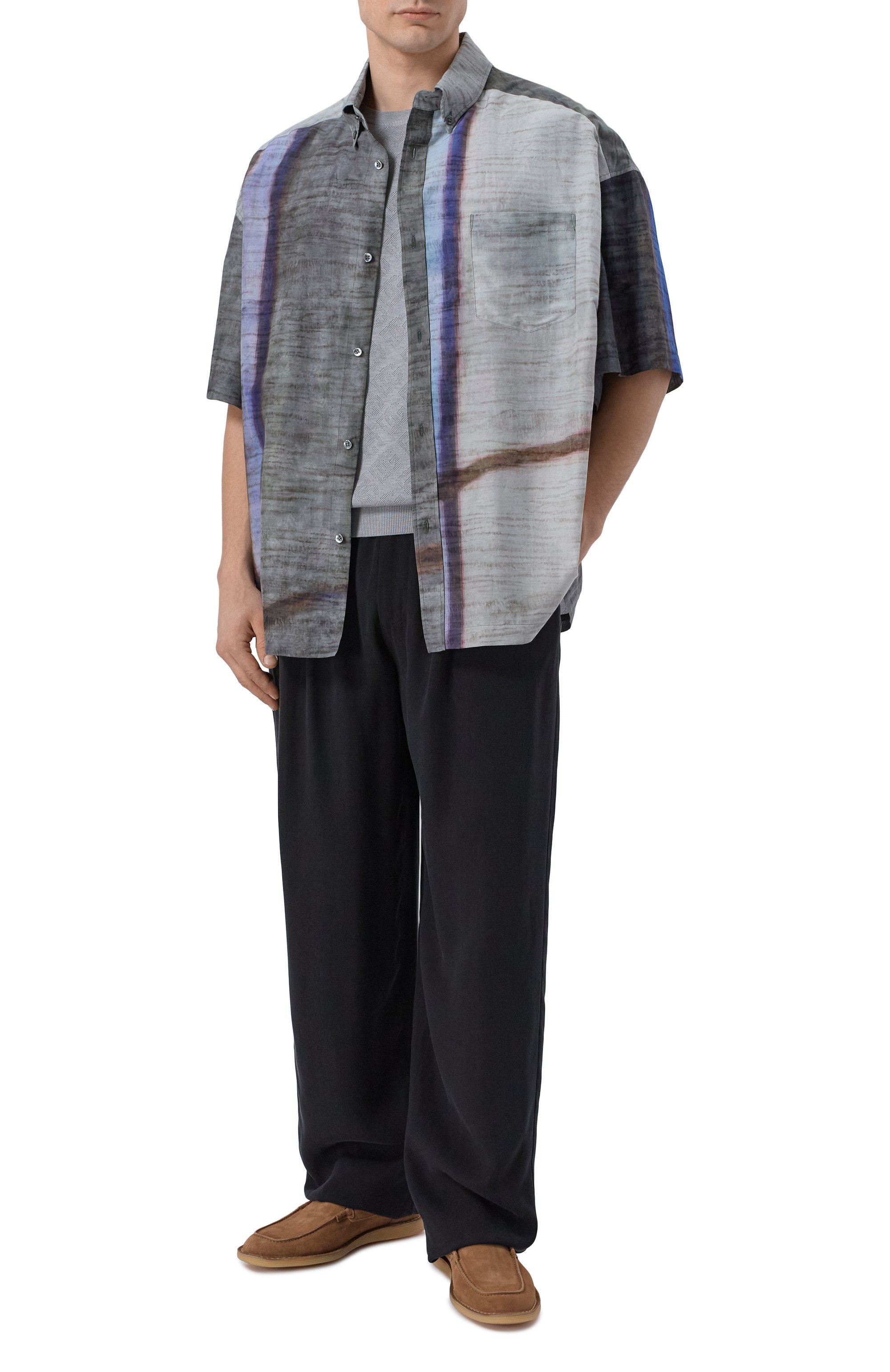 Рубашка из хлопка и шелка GIORGIO ARMANI, арт. GM003727/TE21684, фото 2