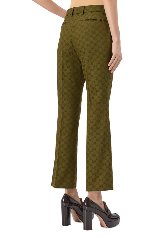 Хлопковые брюки Gucci 837435/Z7ADE Зелёный  837435/Z7ADE Фото 4