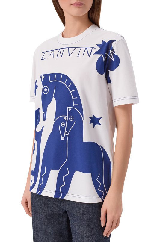 Хлопковая футболка Lanvin RM-TS0016-J314-P26 Белый  RM-TS0016-J314-P26 Фото 3