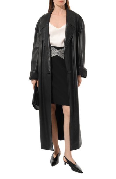 Шерстяная юбка с отделкой стразами BALMAIN черного цвета по цене 287500 руб., арт. AF0LC131PB82, фото 2 Шерстяная юбка с отделкой стразами BALMAIN, арт. AF0LC131PB82, фото 2