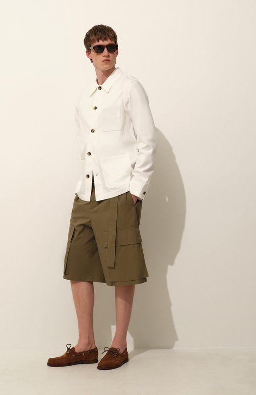 Шорты из хлопка и шелка Jil Sander J22KA0287-J45287 Хаки  J22KA0287-J45287 Фото 7