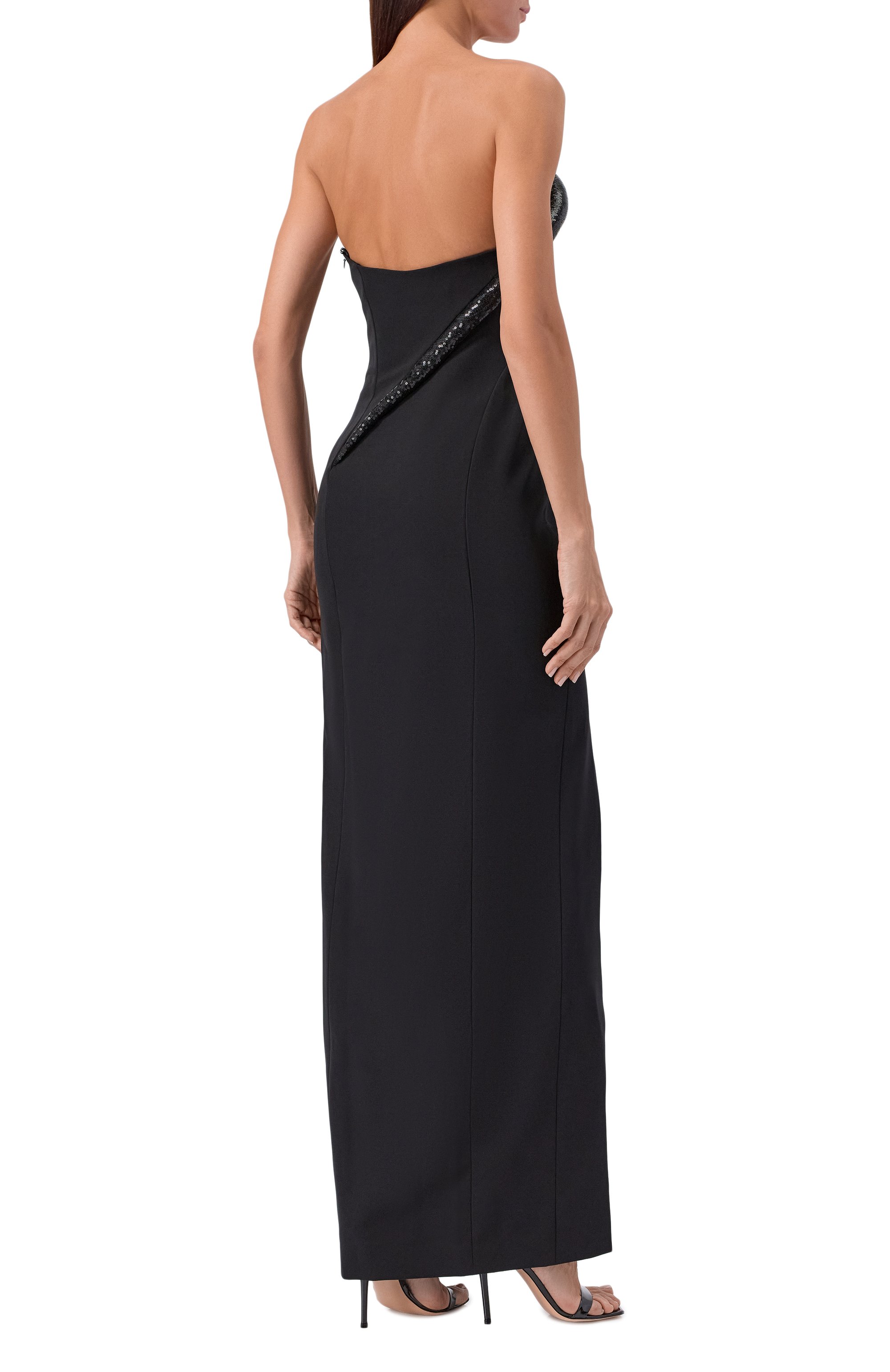 Платье с отделкой пайетками ZUHAIR MURAD черного цвета по цене 499500 руб., арт. PDR25303/EMSE014, фото 4 Платье с отделкой пайетками ZUHAIR MURAD, арт. PDR25303/EMSE014, фото 4