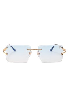 Женские солнцезащитные очки VINTAGE FRAMES голубого цвета, арт. IC0N YELL0W G0LD/SKY BLUE | Фото 3 (Региональные ограничения белый список (Axapta Mercury): Не проставлено; Нос: Не проставлено; Материал: Металл; Тип очков: С/з; Оптика Гендер: оптика-женское; Очки форма: Прямоугольные, Безоправные)
