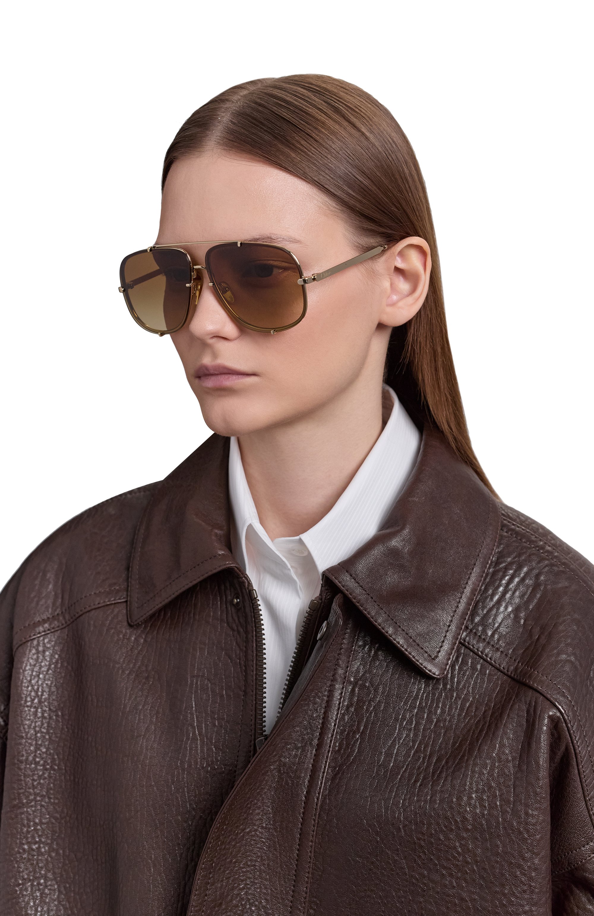 Солнцезащитные очки CHLOÉ коричневого цвета по цене 48400 руб., арт. CH0348S 003, фото 2 Солнцезащитные очки CHLOÉ, арт. CH0348S 003, фото 2