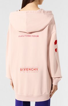 Женский хлопковое худи GIVENCHY светло-розового цвета, арт. BWJ00B3Z2K | Фото 4 (Статус проверки: Проверена категория, Проверено; Рукава: Длинные; Женское Кросс-КТ: Худи-одежда; Материал внешний: Хлопок; Длина (для топов): Удлиненные; Рукава от горловины: Длинные; Материал сплава: Проверено, Проставлено; Драгоценные камни: Проставлено)