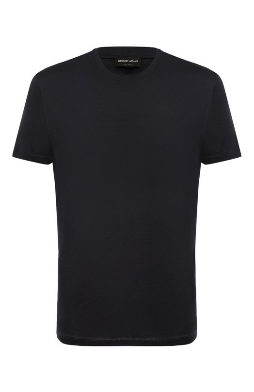 Футболка из шелка и хлопка Giorgio Armani 3KSM77/SJZHZ Синий 3KSM77/SJZHZ