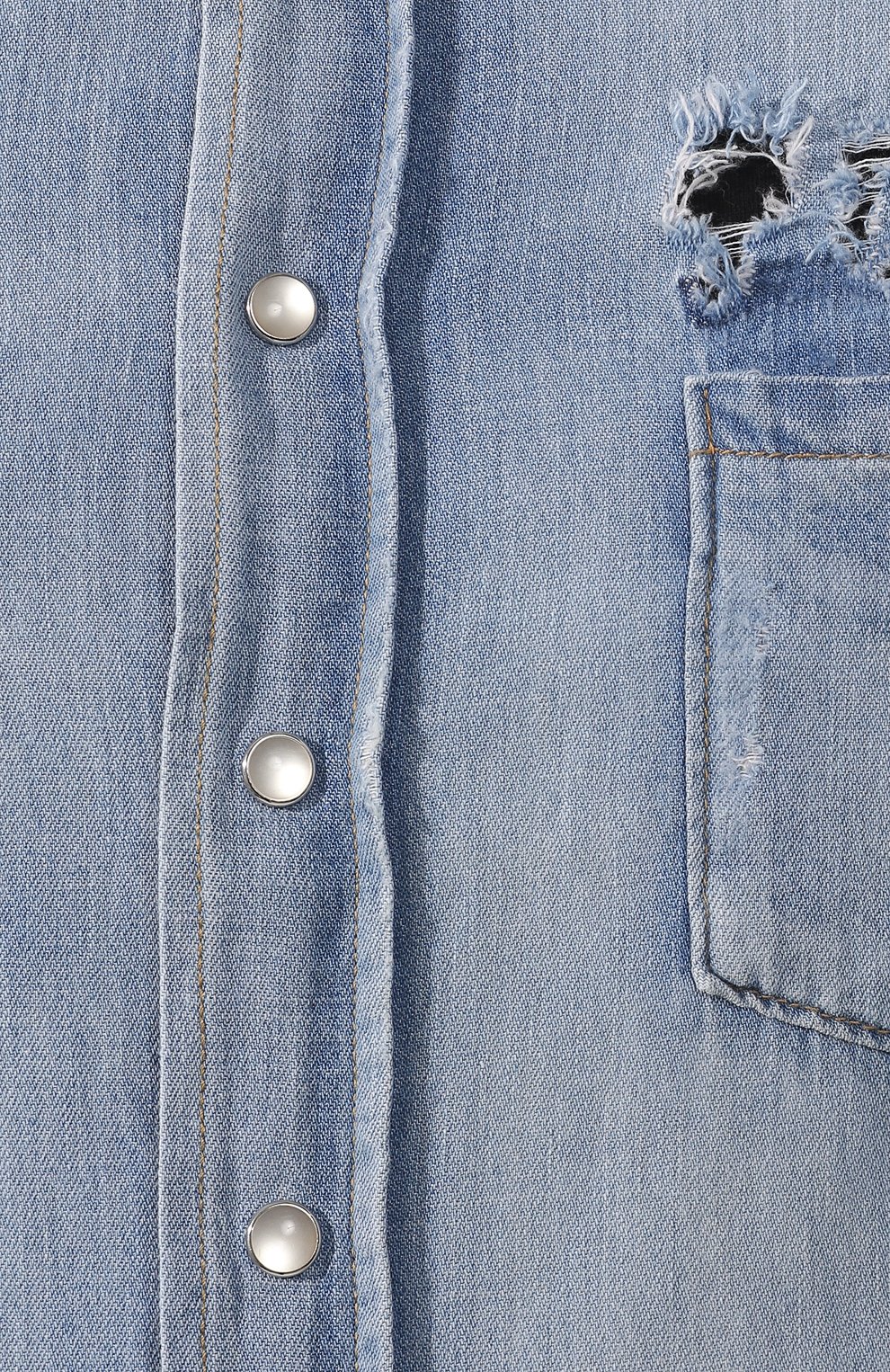 Джинсовая рубашка SAINT LAURENT голубого цвета по цене 89600 руб., арт. 601702/Y880G, фото 5 Джинсовая рубашка SAINT LAURENT, арт. 601702/Y880G, фото 5