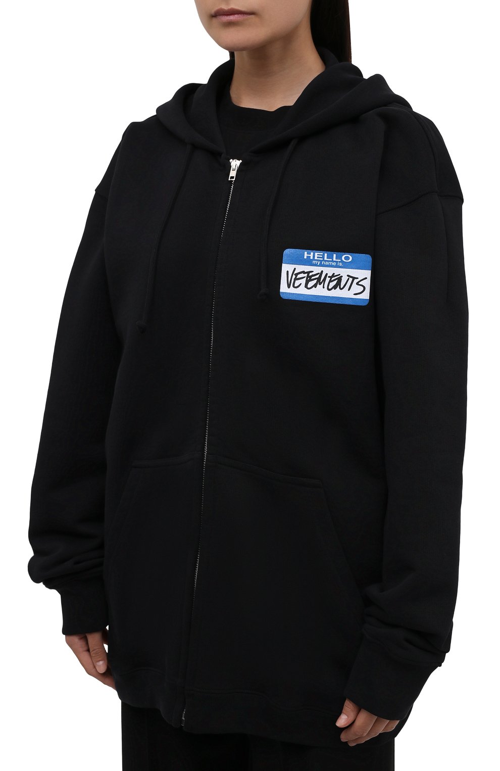 Хлопковый кардиган VETEMENTS черного цвета по цене 69300 руб., арт. UA52TR780B 1601/W, фото 3 Хлопковый кардиган VETEMENTS, арт. UA52TR780B 1601/W, фото 3