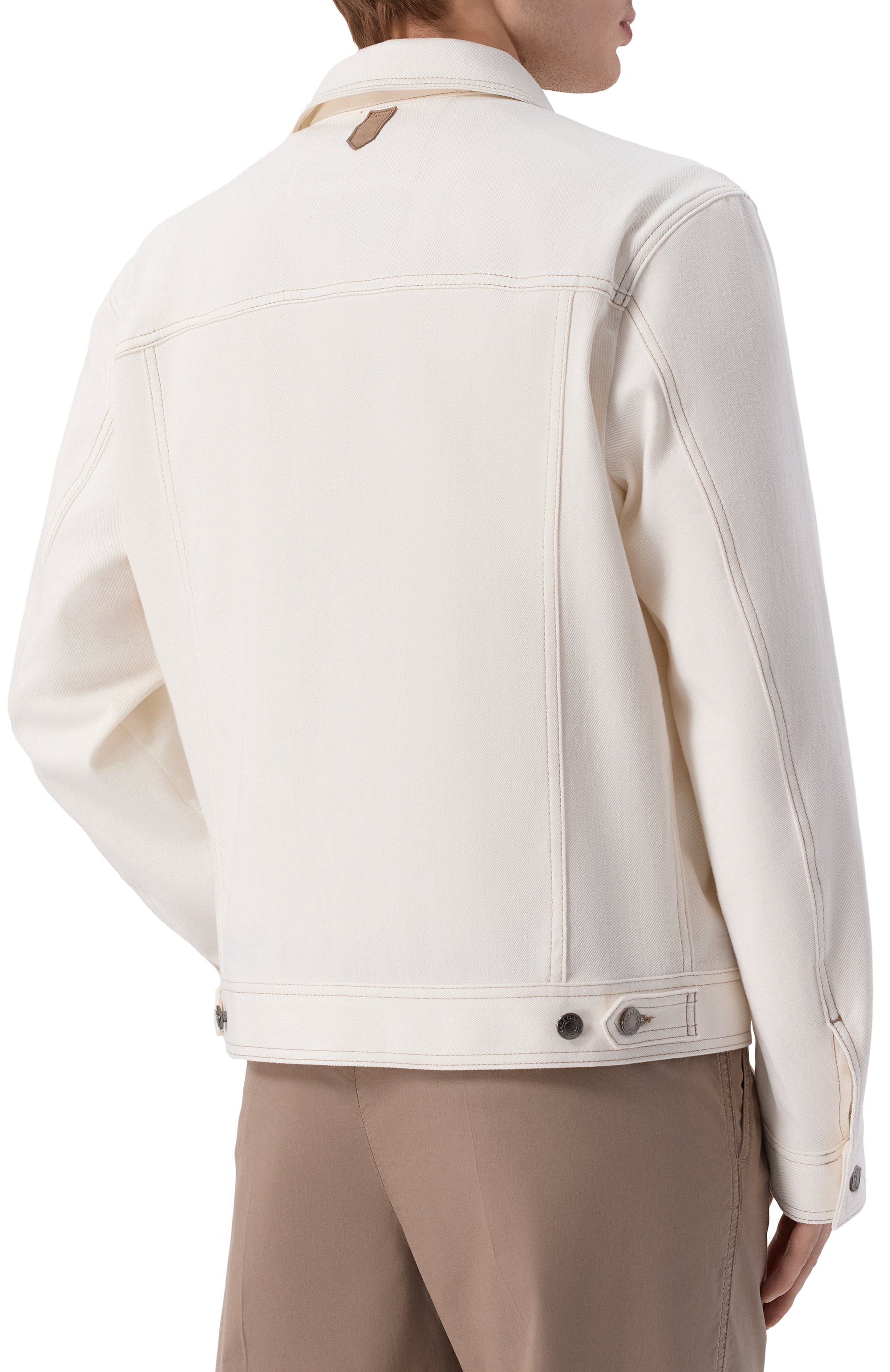 Джинсовая куртка CANALI белого цвета по цене 122500 руб., арт. 041083/PD01637, фото 4 Джинсовая куртка CANALI, арт. 041083/PD01637, фото 4