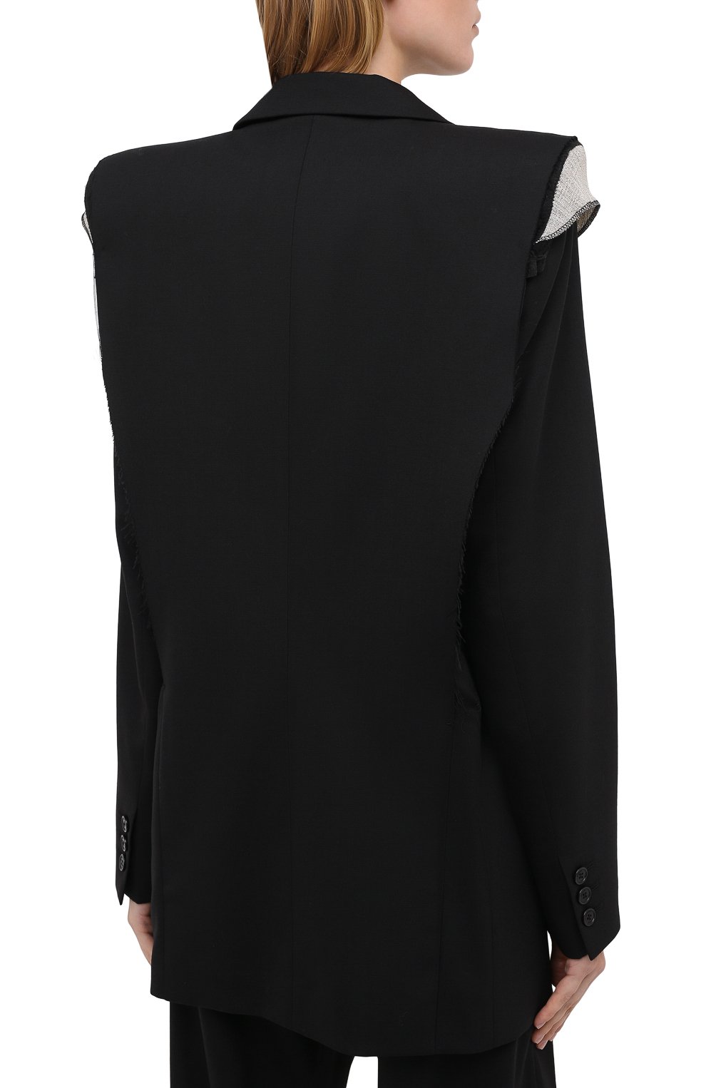Шерстяной жакет VETEMENTS черного цвета по цене 217500 руб., арт. WAH21JA021 1208/BLACK, фото 5 Шерстяной жакет VETEMENTS, арт. WAH21JA021 1208/BLACK, фото 5
