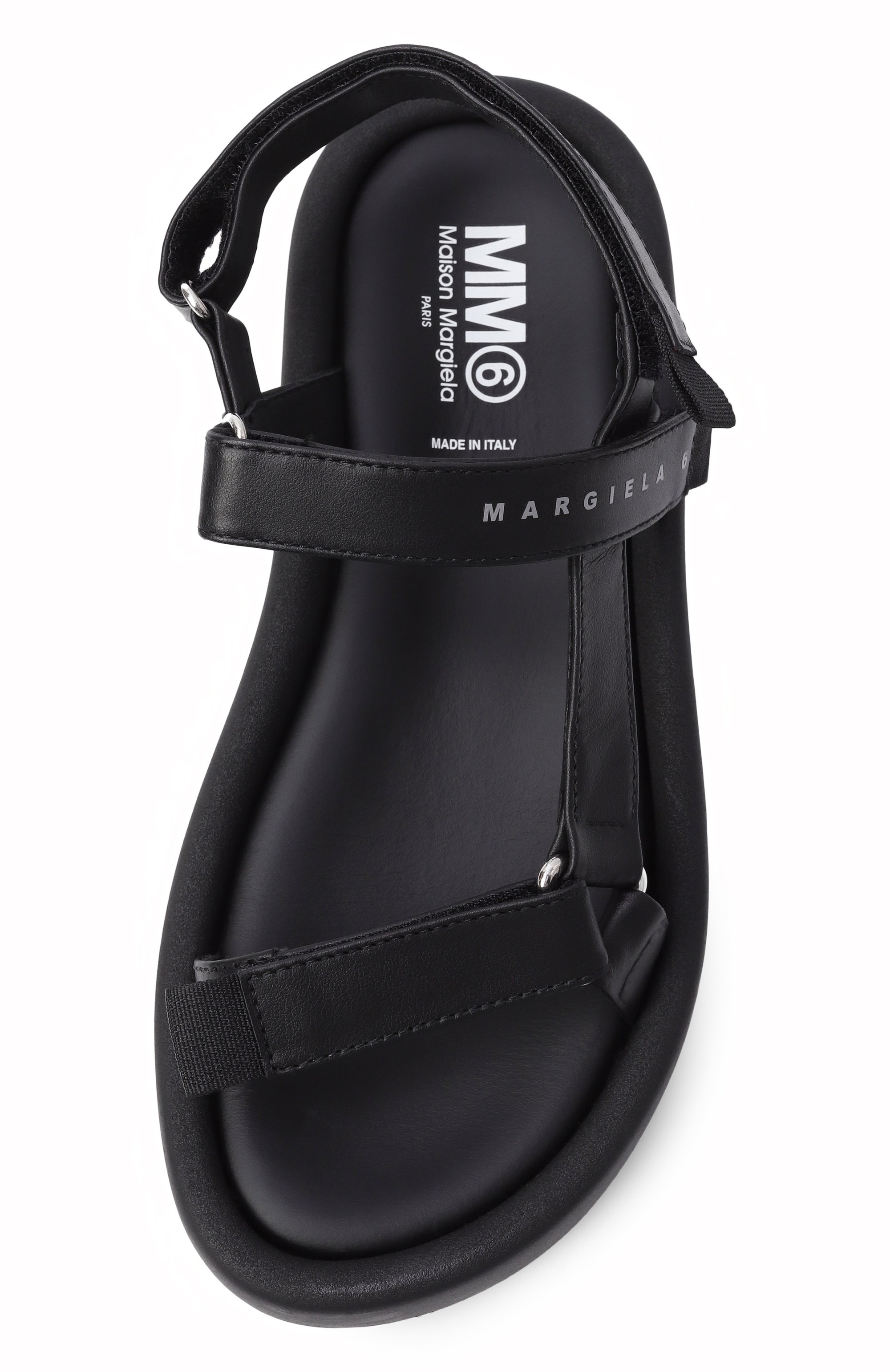 Кожаные сандалии MM6 черного цвета по цене 28150 руб., арт. 82378/VAR2, фото 4 Кожаные сандалии MM6, арт. 82378/VAR2, фото 4