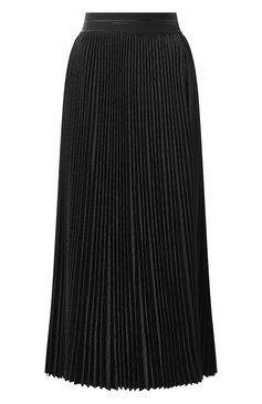 Женская плиссированная юбка HELMUT LANG черного цвета, арт. 010HW302 | Фото 1 (Длина Ж (юбки, платья, шорты): Миди; Драгоценные камни: Проставлено; Материал сплава: Проставлено; Стили: Кэжуэл; Женское Кросс-КТ: юбка-плиссе; Материал внешний: Синтетический материал)