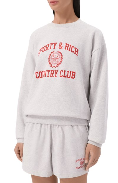 Хлопковый свитшот SPORTY AND RICH, арт. ST09871267GY03, фото 3