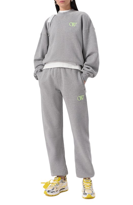 Хлопковый свитшот Off-White 0WBA075S25FLE0040514 Серый  0WBA075S25FLE0040514 Фото 2