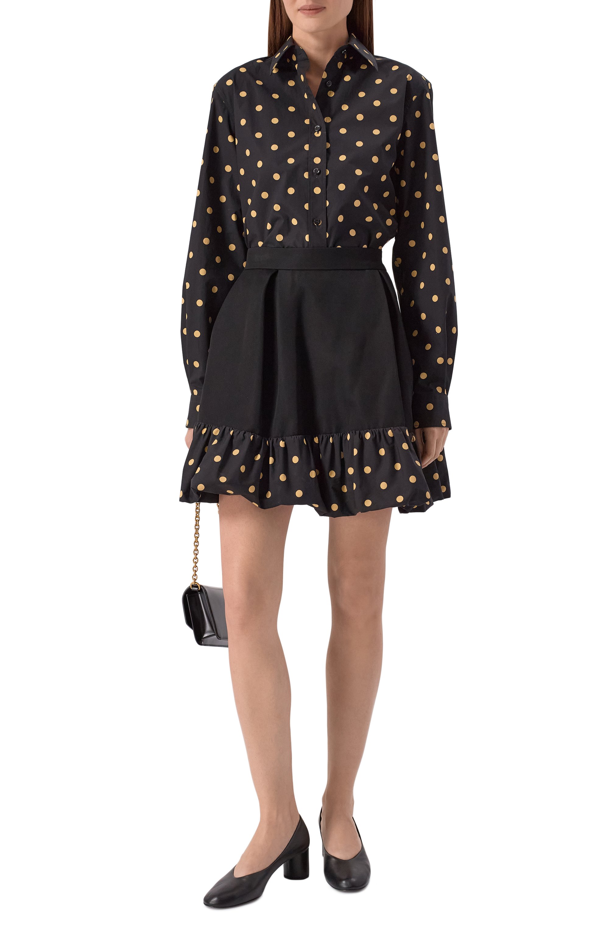 Хлопковая рубашка MOSCHINO черного цвета по цене 79950 руб., арт. A0210/5455, фото 2 Хлопковая рубашка MOSCHINO, арт. A0210/5455, фото 2