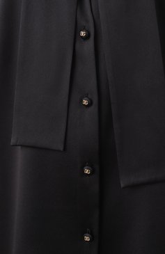 Женская атласная блузка DOLCE & GABBANA черного цвета, арт. F5P98T/FURAG | Фото 6 (Материал сплава: Проставлено; Драгоценные камни: Проставлено; Материал внешний: Шелк; Рукава: Длинные; Длина (для топов): Стандартные; Стили: Кэжуэл; Принт: Без принта; Женское Кросс-КТ: Блуза-одежда)