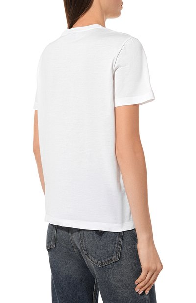 Хлопковая футболка PRADA белого цвета по цене 95000 руб., арт. 35838R-1Z5O-F0009-162, фото 4 Хлопковая футболка PRADA, арт. 35838R-1Z5O-F0009-162, фото 4