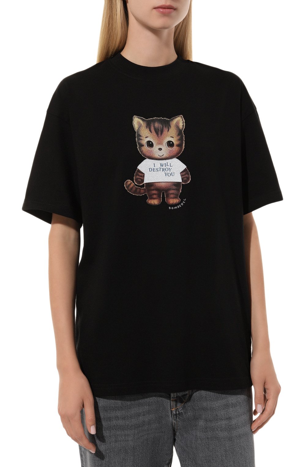 Хлопковая футболка DOMREBEL черного цвета по цене 15400 руб., арт. DESTR0Y/T-SHIRT, фото 3 Хлопковая футболка DOMREBEL, арт. DESTR0Y/T-SHIRT, фото 3