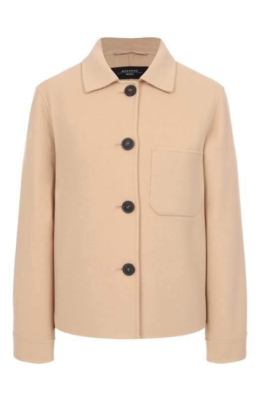 Шерстяное полупальто Weekend Max Mara N0RDICA Кремовый N0RDICA