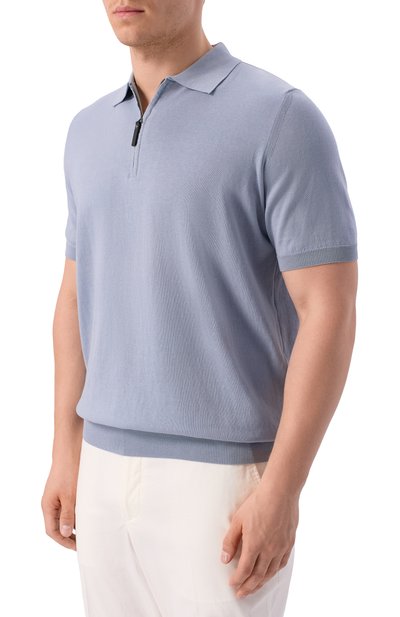 Хлопковое поло CANALI голубого цвета по цене 39950 руб., арт. C0454/MK00145, фото 3 Хлопковое поло CANALI, арт. C0454/MK00145, фото 3