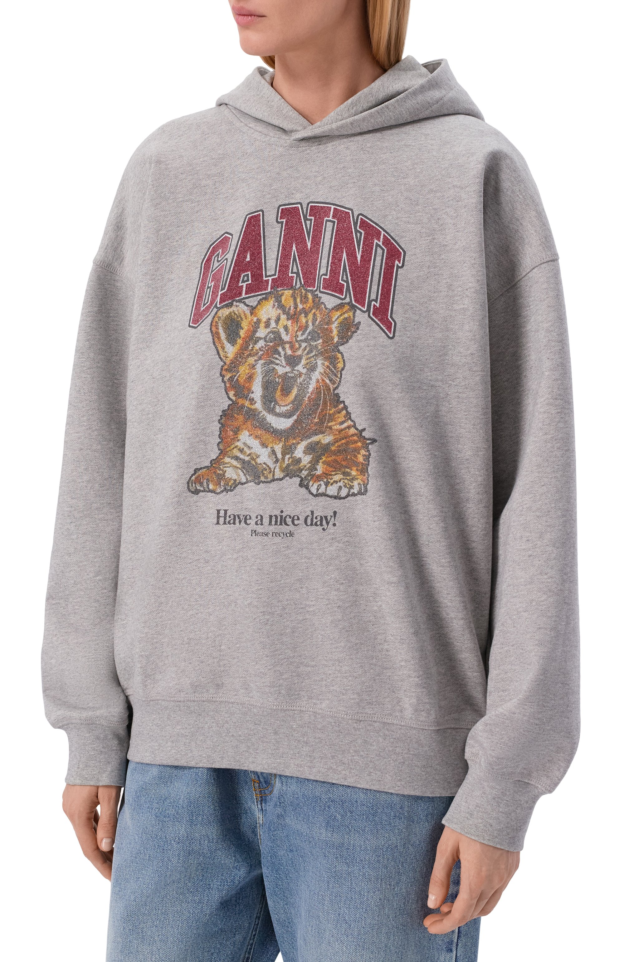 Хлопковое худи GANNI, арт. A1060024, фото 3