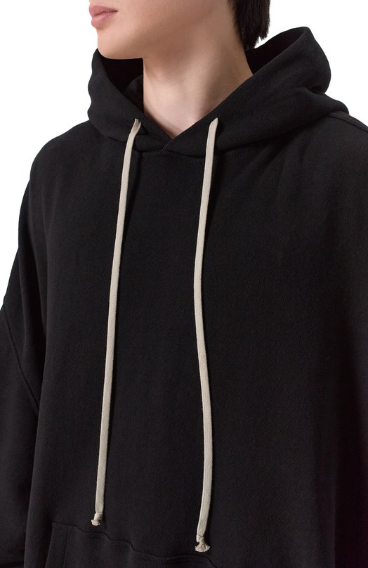 Хлопковое худи Rick Owens RU01F2288/JNT Чёрный  RU01F2288/JNT Фото 5