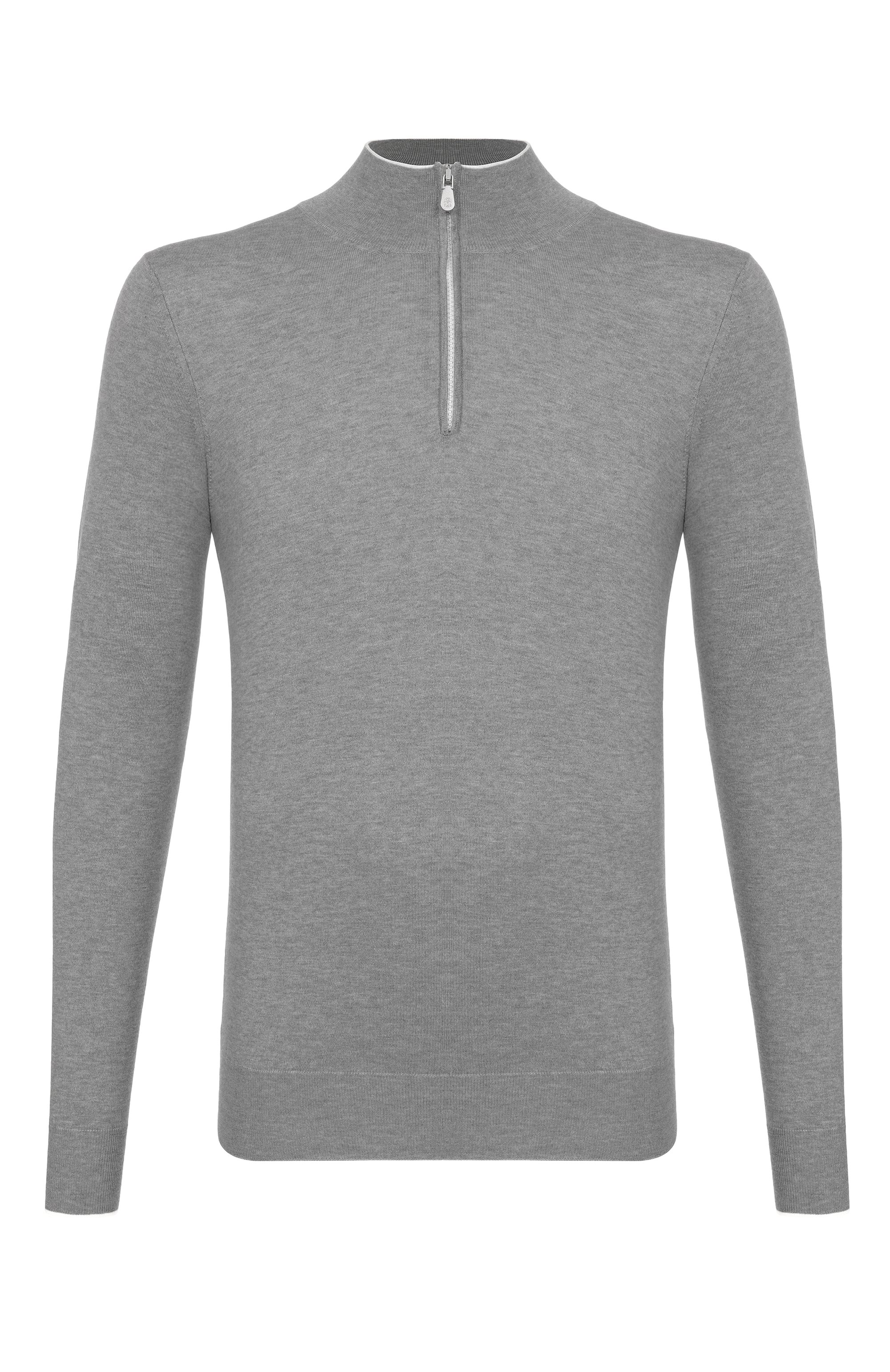 Джемпер из хлопка и кашемира BRUNELLO CUCINELLI серого цвета по цене 191500 руб., арт. MIS806004, фото 1 Джемпер из хлопка и кашемира BRUNELLO CUCINELLI, арт. MIS806004, фото 1