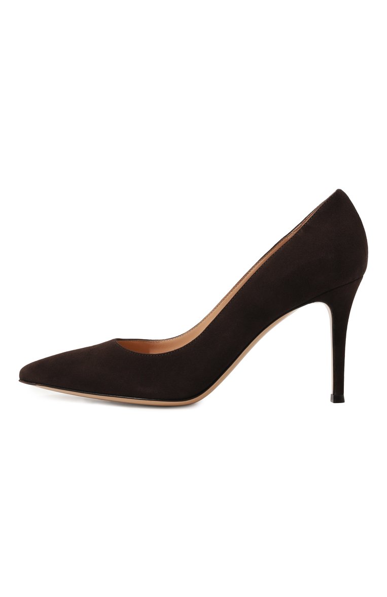 Женские замшевые туфли gianvito 85 GIANVITO ROSSI темно-коричневого цвета, арт. G24580.85RIC.CAMM0KA | Фото 4 (Статус проверки: Проверено, Проверена категория; Подошва: Плоская; Материал внешний: Замша, Натуральная кожа; Каблук высота: Высокий; Каблук тип: Шпилька; Материал внутренний: Натуральная кожа)
