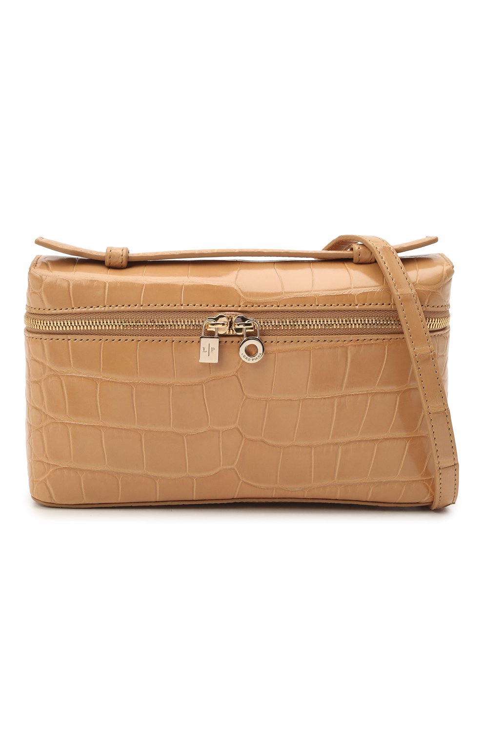 Женская бежевая сумка extra pocket l19 из кожи аллигатора LORO