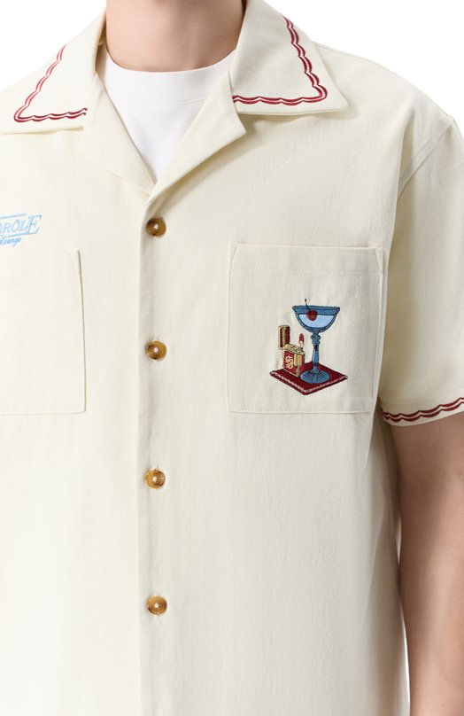 Хлопковая рубашка Drole De Monsieur J-SH227-C0215-0W Кремовый  J-SH227-C0215-0W Фото 5