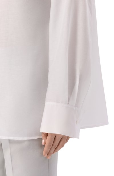 Рубашка из хлопка и шелка 12 STOREEZ белого цвета по цене 17000 руб., арт. 137455, фото 5 Рубашка из хлопка и шелка 12 STOREEZ, арт. 137455, фото 5