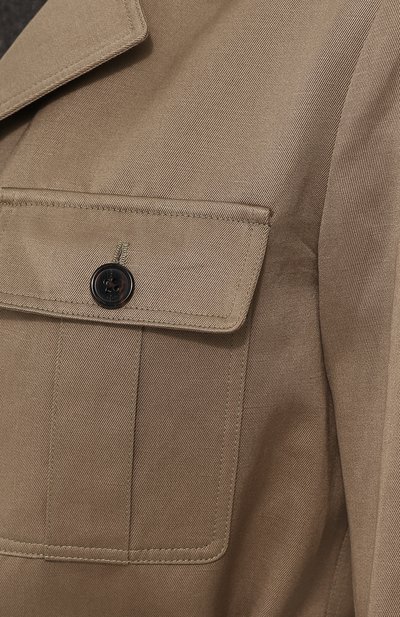 Френч из смеси хлопка и льна с поясом SAINT LAURENT, арт. 509201/Y121S, фото 5