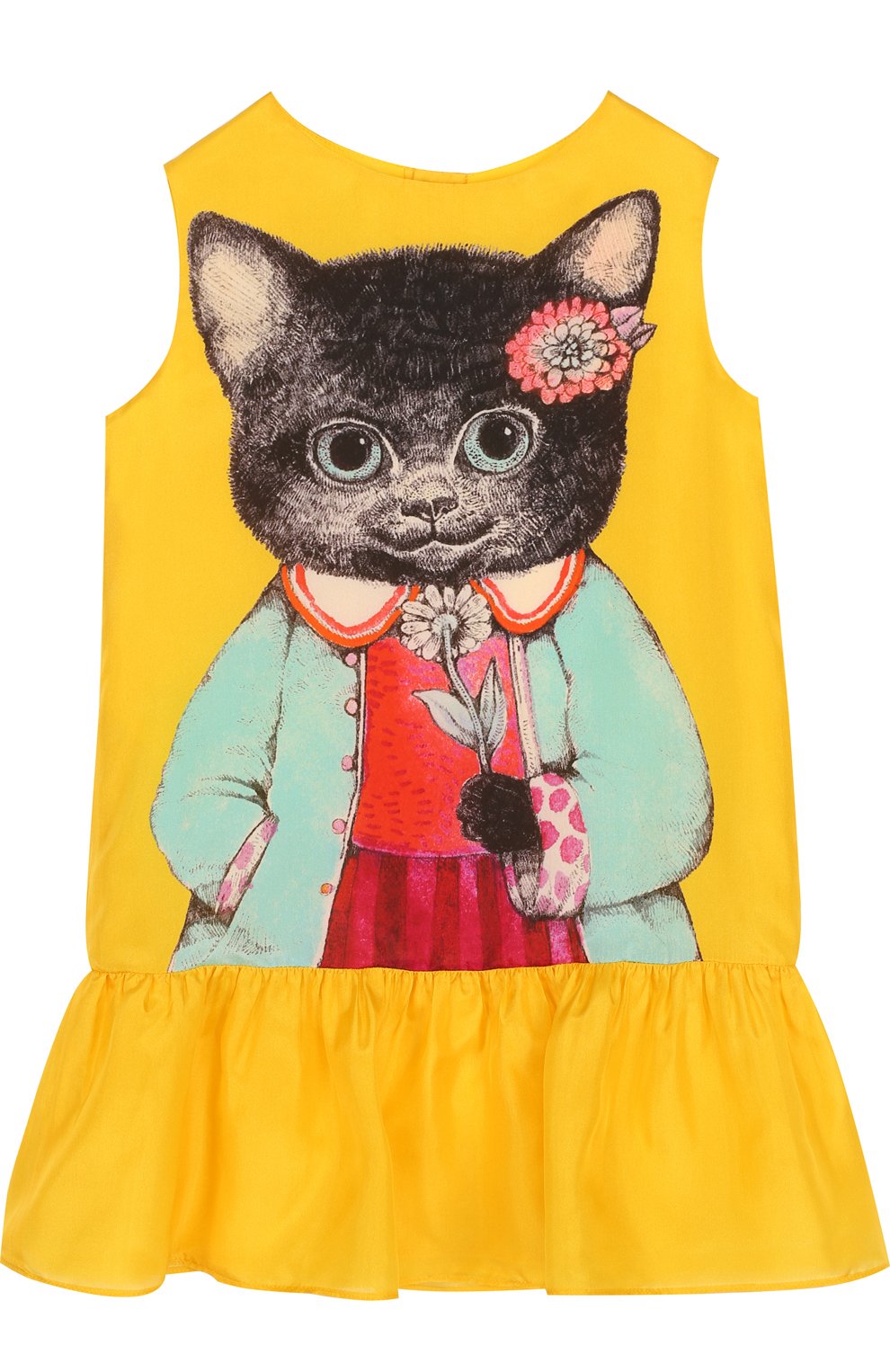 Шелковое мини-платье с принтом GUCCI, арт. 491915/ZBS32, фото 1