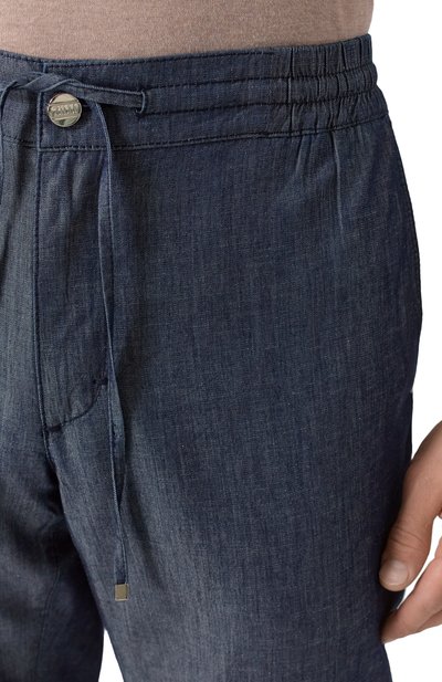 Брюки из шелка и хлопка ZILLI темно-синего цвета по цене 138500 руб., арт. CP201BM0425VZL000, фото 5 Брюки из шелка и хлопка ZILLI, арт. CP201BM0425VZL000, фото 5