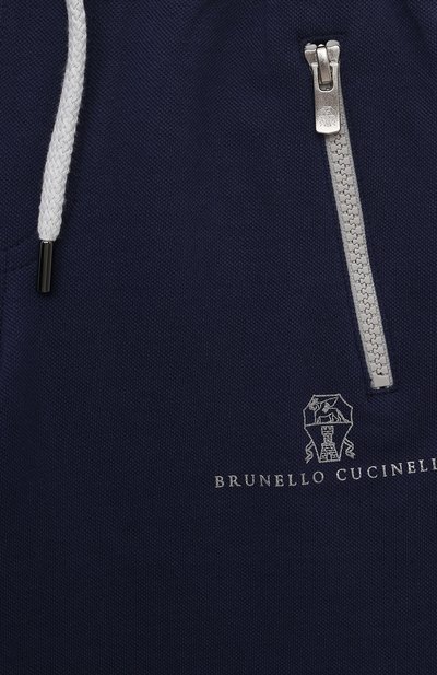 Хлопковые шорты BRUNELLO CUCINELLI темно-синего цвета по цене 31300 руб., арт. BE854E387B, фото 3 Хлопковые шорты BRUNELLO CUCINELLI, арт. BE854E387B, фото 3