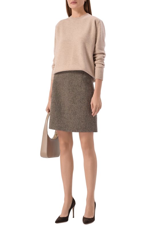 Шерстяная юбка Weekend Max Mara MARCHE Коричневый  MARCHE Фото 2
