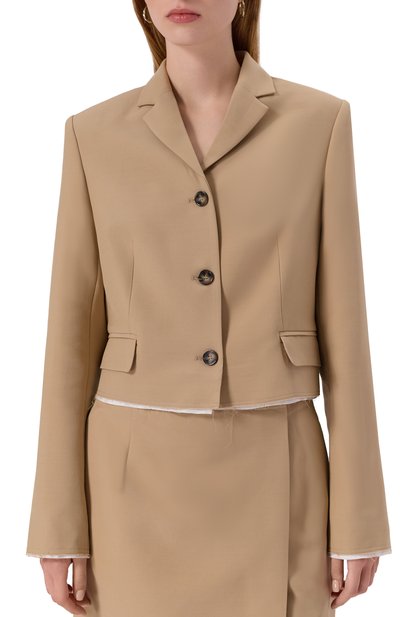 Жакет из шерсти и шелка 12 STOREEZ бежевого цвета по цене 36000 руб., арт. 132833, фото 3 Жакет из шерсти и шелка 12 STOREEZ, арт. 132833, фото 3