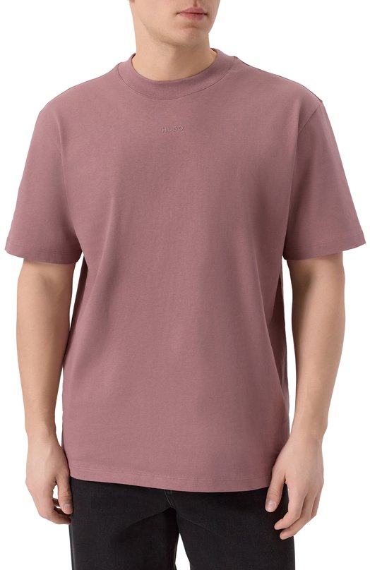 Хлопковая футболка HUGO 50488330 Розовый  50488330 Фото 3