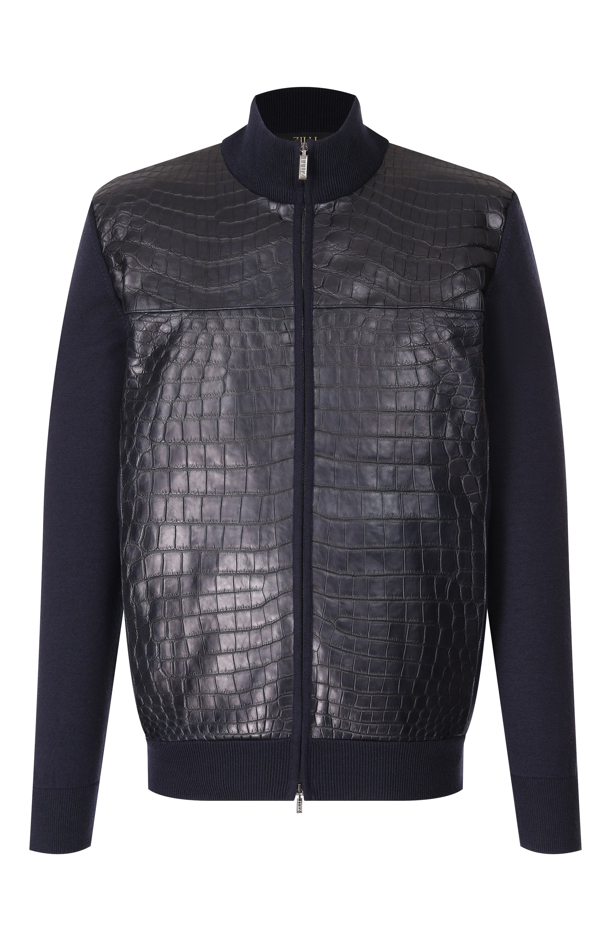 Кардиган с отделкой из кожи крокодила ZILLI, арт. KZMC01M0340VCRB00, фото 1