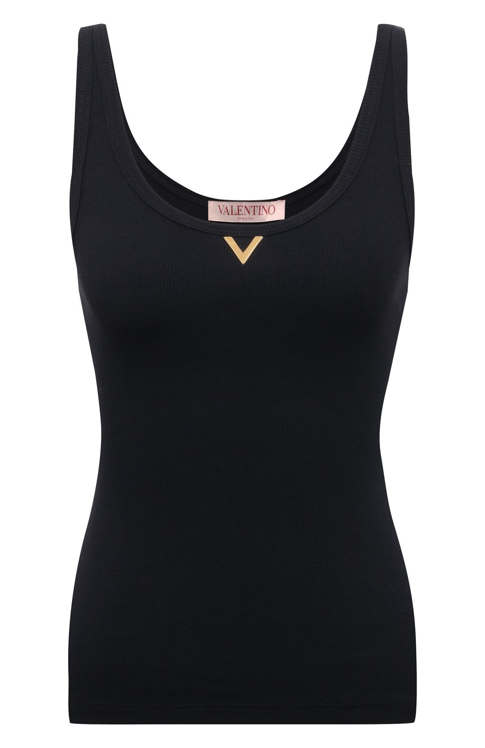 Хлопковая майка VALENTINO темно-синего цвета по цене 79150 руб., арт. 5B3MC01U8PJ, фото 1 Хлопковая майка VALENTINO, арт. 5B3MC01U8PJ, фото 1