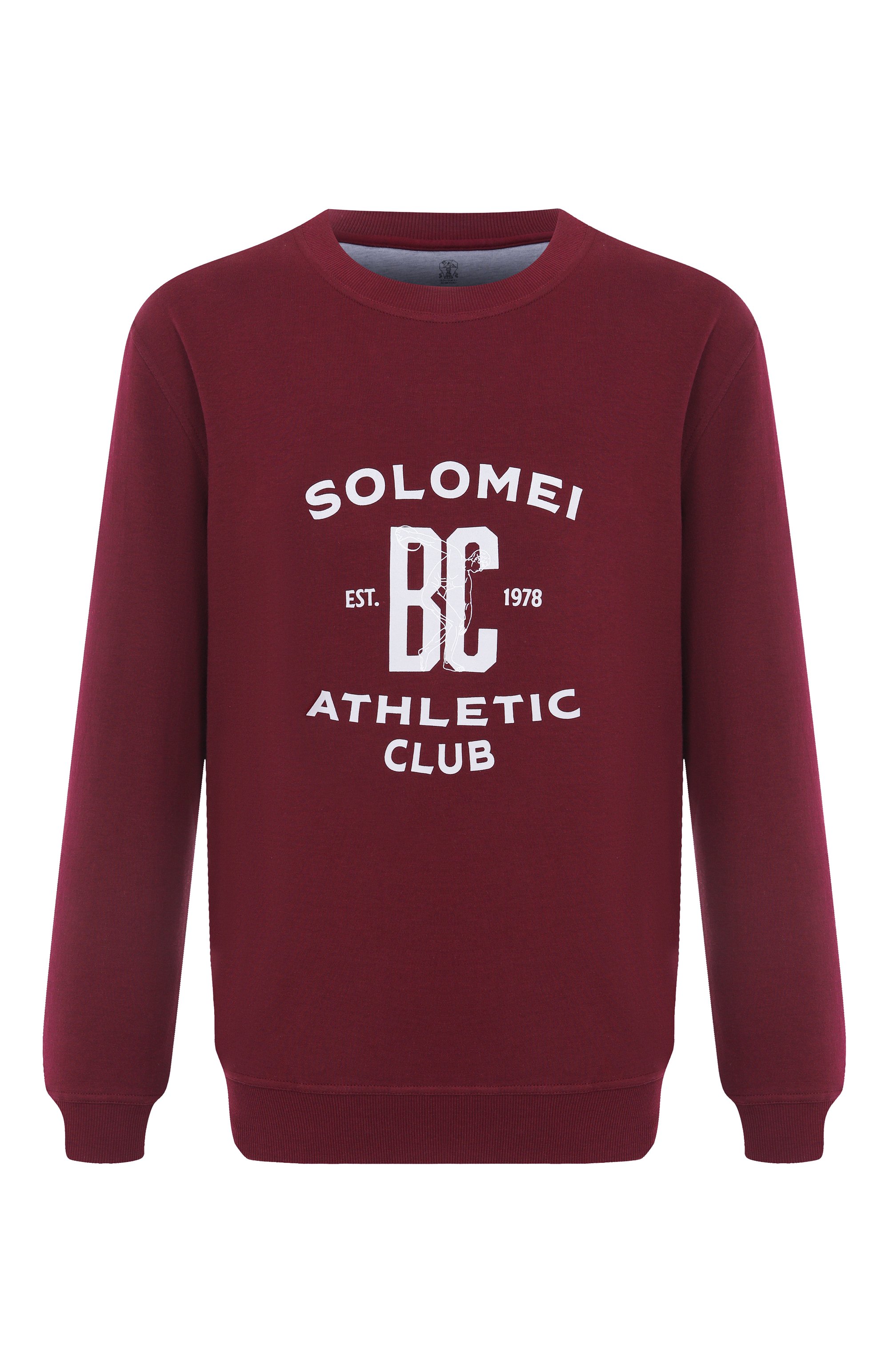 Хлопковый свитшот BRUNELLO CUCINELLI бордового цвета по цене 93050 руб., арт. MW8633380G, фото 1 Хлопковый свитшот BRUNELLO CUCINELLI, арт. MW8633380G, фото 1