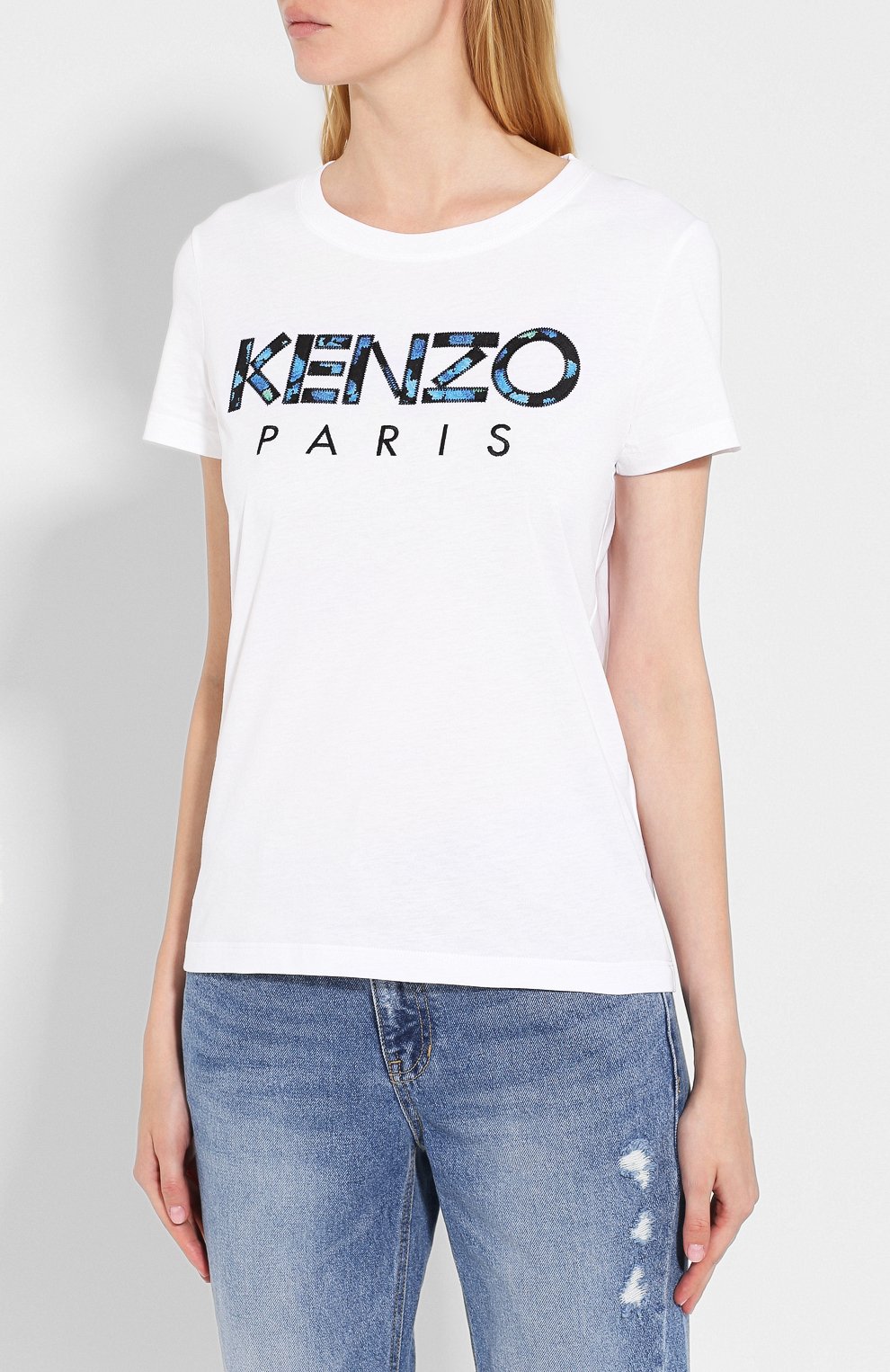 Хлопковая футболка KENZO белого цвета по цене 12100 руб., арт. F962TS701990, фото 3 Хлопковая футболка KENZO, арт. F962TS701990, фото 3