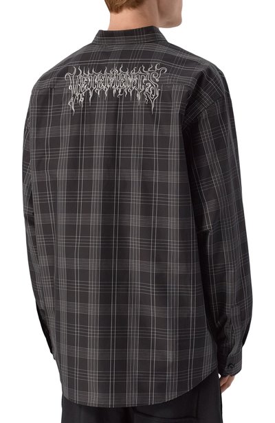Хлопковая рубашка VETEMENTS темно-серого цвета по цене 109500 руб., арт. MH27SH059BC, фото 4 Хлопковая рубашка VETEMENTS, арт. MH27SH059BC, фото 4